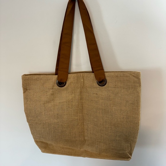Nobu Hotel Burlap Linen Beach Tote Bag - Picture 4 of 5